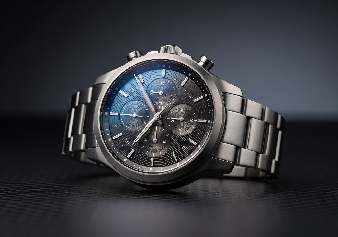 Plixaralogic Chronograph Watch with metallic dial