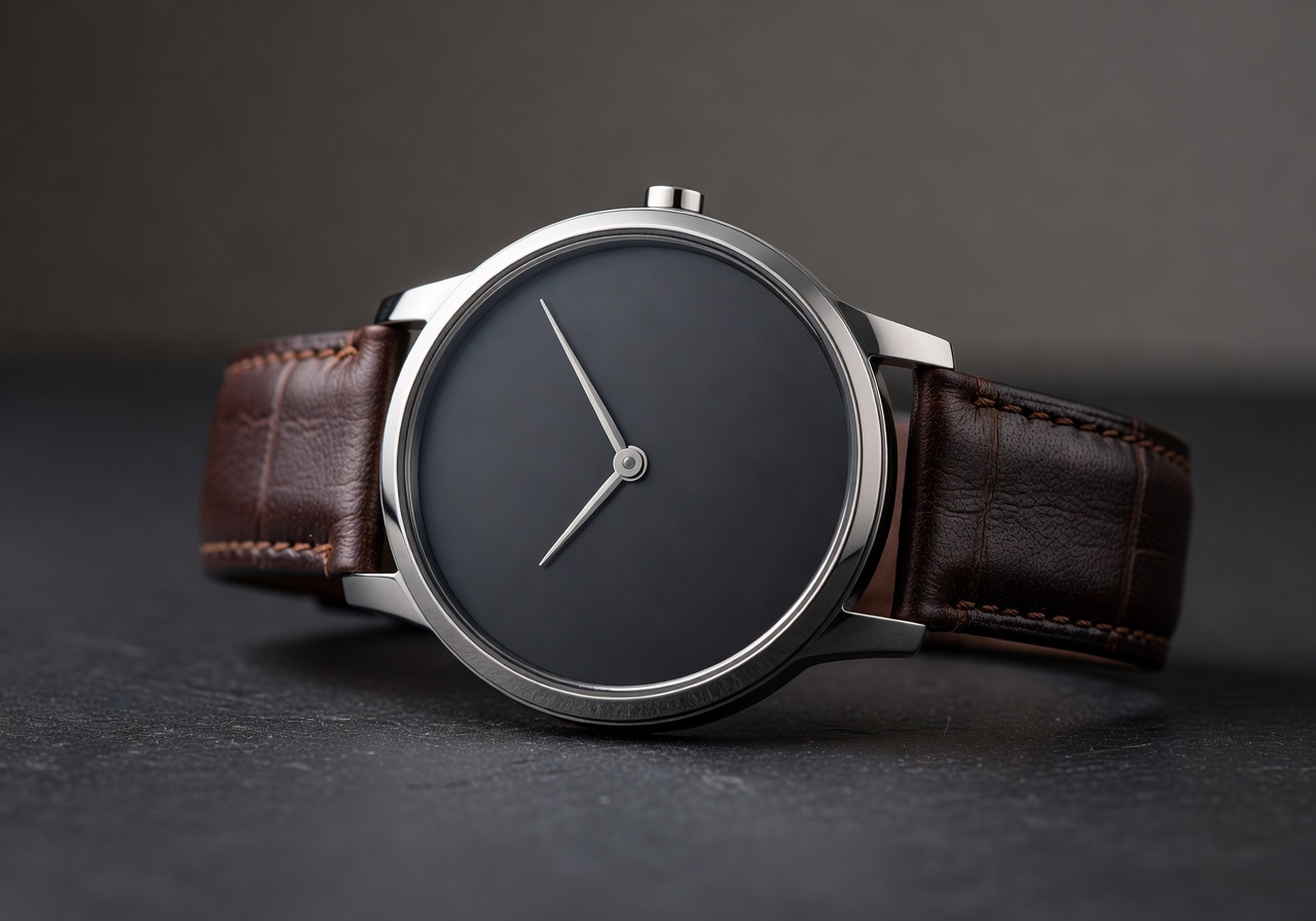 Plixaralogic Dress Watch with leather strap